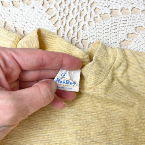 Vintage 1970s Rob Roy Boys 6 Years Heathered Tan Single Stitch Tee Shirt - Picture 2 of 3